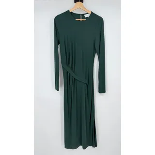 Photo of Equipment Femme | Xander Cupro Midi Dress in Scarab Forest Green M