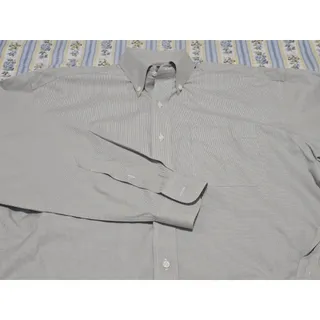Photo of Jos A Bank Dress Shirt 16.5 33 Travelers Collection Olive Micro Houndstooth