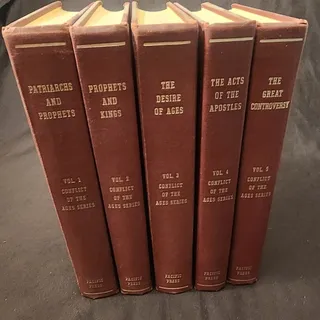 Photo of The Conflict of the Ages Series 5 Vol Set Ellen G White Hardcover Books 1940s