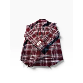 Photo of NWT PacSun Stranger Things Flannel Shirt Mens L Red Plaid Distressed Raw Hem