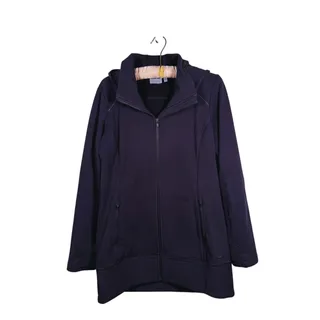Photo of Athleta Stronger CYA Long Full Zip Hoodie Jacket M Black Fleece Lined Athleisure
