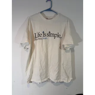 Photo of Rare Vintage 90s Life Is Simple Eat Sleep Skate Joxx XXL White T Shirt