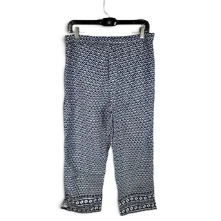 Photo of Talbots Women's Medium Dark Blue & White 100% Cotton Pull On Boho Cropped Pants