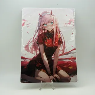 Photo of Zero Two Waifu Card – Darling in the Franxx A5 Board Anime Art