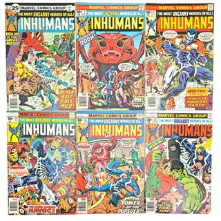 Photo of The Inhumans Comic Book Lot Issues 6 7 9 10 11 12 Marvel 1976 1977 VG to FN