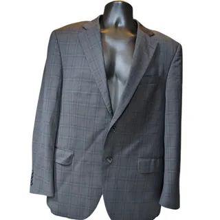 Photo of Peter Millar Blazer Mens 46R Plaid Canada Sport Coat Two Button Prep Virgin Wool