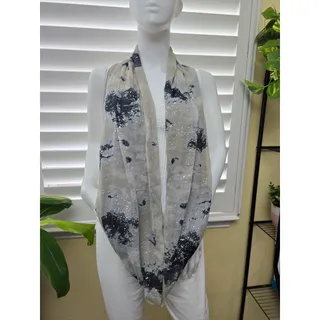 Photo of Apt 9 Gray Silver Spotted 90s Y2K Infinity Scarf OSFM