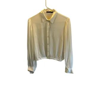 Photo of VIX Paulahermanny white hidden button up blouse Medium professional classy 