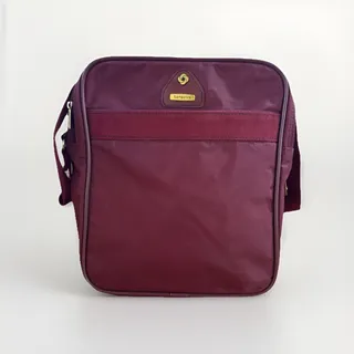 Photo of Vintage Samsonite Maroon Travel Shoulder Bag - 1990s Overnight Flight Cabin Bag