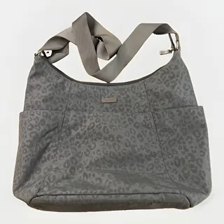 Photo of Baggallini Nylon Crossbody Travel Hobo Bag Gray Cheetah Leopard Print Purse