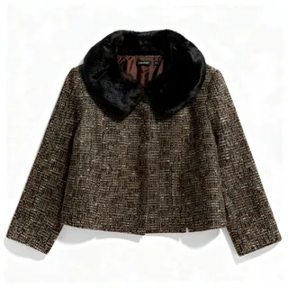 Photo of Relativity Brown Tweed Cropped Jacket - Petite Size 16P