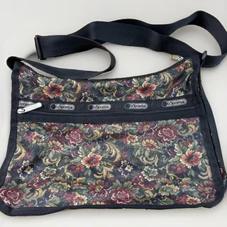 Photo of LeSportsac Deluxe Everyday Bag Crossbody Multicolor Purse VTG Tapestry Flower