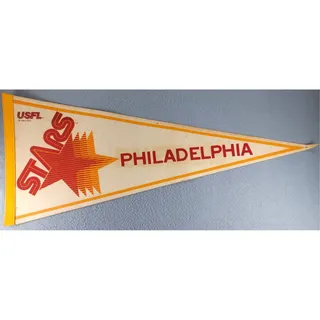 Photo of Vintage Philadelphia Stars USFL Pennant Rare 1982 Football Felt Banner USA