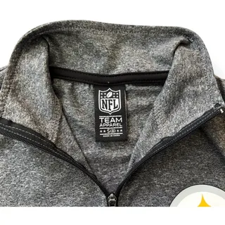Photo of NFL Team Apparel Pittsburgh Steelers Boys 1/4 Zip Pullover Gray Size S(8)