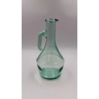 Photo of talian Aqua Green Glass Cruet Pitcher Open Handle Oil Vinegar Made in Italy
