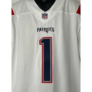 Photo of Nike NFL New England Patriots Cam Newton #1 White On Field Jersey Large