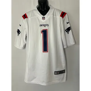 Photo of Nike NFL New England Patriots Cam Newton #1 White On Field Jersey Large
