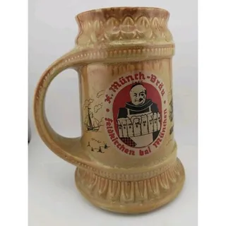 Photo of Vintage McCoy Pottery Beer Stein 6042 Munch-Brau Feldkirchen Munchen Germany 1.5