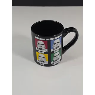 Photo of Star Wars Stormtrooper Expressions 14 oz Black Ceramic Mug Silver Buffalo
