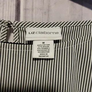 Photo of Claiborne pin striped w embroidery sleeves medium
