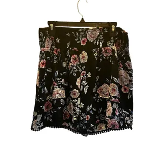 Photo of 3 Dots stretchy floral shorts XL black pink soft 