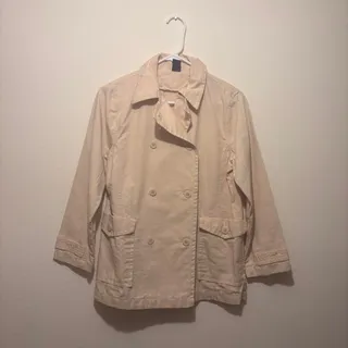 Photo of Cream and tan pea coat