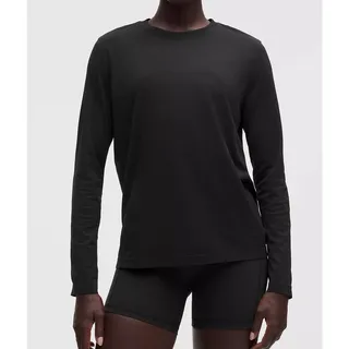 Photo of Lululemon Swiftly Relaxed Long Sleeve Shirt Size 14 Black Running Workout Gym