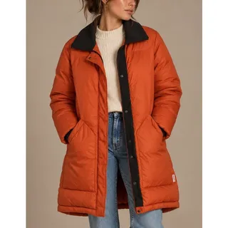 Photo of Hunter Women's Original Rubber Down Puffer Coat Size M Orange Hiking Outdoor Ski