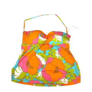 Photo of Trina Turk Womens 10 Orange Green Playa De Flor Tankini Top NWT Luxe Swim