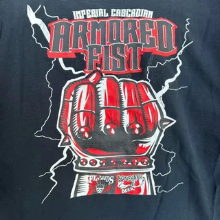 Photo of Vintage Y2K Boneyard Beer Armored Fist Tee Black