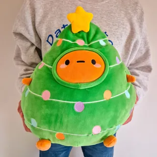 Photo of Smoko Tayto Potato Christmas Tree Mochi Plush 15" Holiday Kawaii Stuffed Toy