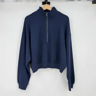 Photo of SKIMS | NWT Drapey French Terry Half Zip Pullover Navy XL
