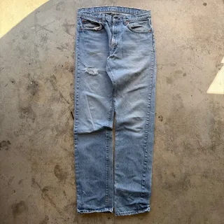 Photo of Vintage 70s Levis 505 Light Wash Distressed Talon 42 32