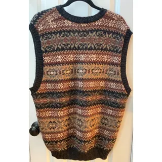 Photo of Vintage L.L. Bean Made in Scotland 100% Wool Fair Isle Sweater Vest Men's Large