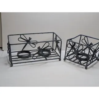 Photo of Dragonfly Metal Votive Candle Holders Set of 2 Distressed Blue Green