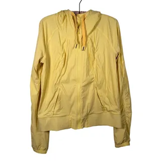 Photo of Lululemon Street to Studio Full Zip Hooded Jacket Size 12 Yellow Athleisure Gym