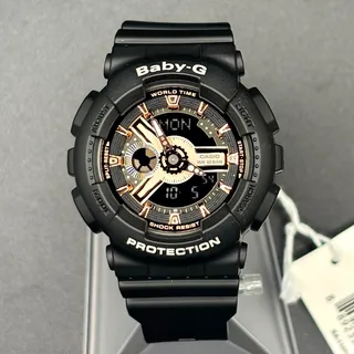 Photo of Casio Baby-G BA-110RG-1A Black Rose Gold Analog Digital Watch NIBWT 100M