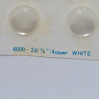 Photo of Le Bouton buttons 4 round white #6000 24 shank Vintage Costume Crafting Japan
