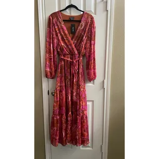Photo of City Chic Tiered Floral Maxi Dress 12 Pink Multi – Boho Cottage Indie Flowy