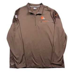 Photo of Nike Cleveland Browns 1/4 Zip Pullover Shirt Long Sleeve Men's XXL On Field