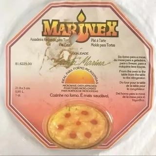 Photo of Marinex Santa Marina 1 Quart Glass Pie Plate With Label Oven Microwave Safe