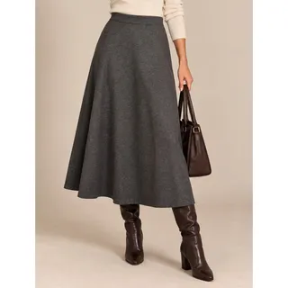 Photo of Amelie Womens A-Line Midi Skirt Size 0 Gray Minimalist Heritage Quiet Luxury