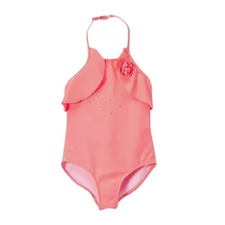 Photo of NWOT Kate Mack Girls Paradise Island Coral Swimsuit With Flounce Size 10