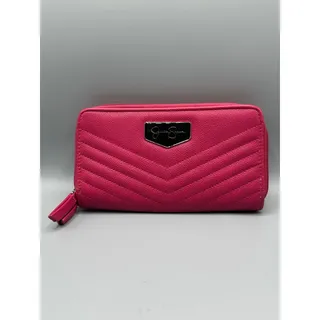 Photo of Jessica Simpson Hot Pink Quilted Chevron Zip Around Wallet GUC