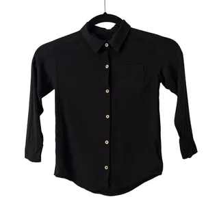 Photo of NWT Chaser Boys Long Sleeve Button Down Collar Pocket Dress Black Shirt-Size 6