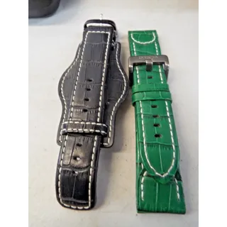 Photo of 2 Genuine INVICTA Leather Watch Bands - Black & Green
