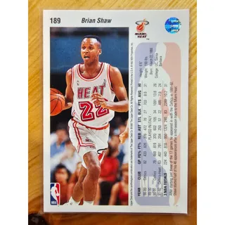 Photo of Brian Shaw 1992-1993 Upper Deck #189 - Miami Heat - Michael Jordan shown - NBA