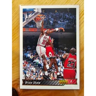 Photo of Brian Shaw 1992-1993 Upper Deck #189 - Miami Heat - Michael Jordan shown - NBA