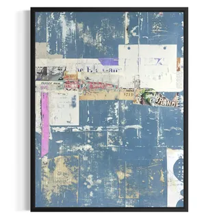 Photo of Original Mixed Media Modern Art Collage Painting 18x24 "Leonine" Signed
