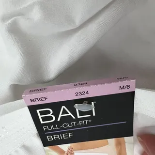 Photo of Bali Full-Cut-Fit Stretch Cotton Brief Panty White Womens Size Medium